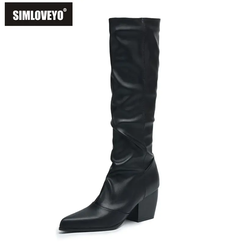 SIMLOVEYO Brown Women Knee High Boots Pointed Toe 7cm Chunky Heel Slip On Pleated Plus Size 43 44 45 Sexy Dating Long Tube Botas
SIMLOVEYO Brown Women Knee High Boots Pointed Toe 7cm Chunky Heel Slip On Pleated Plus Size 43 44 45 Sexy Dating Long Tube Botas