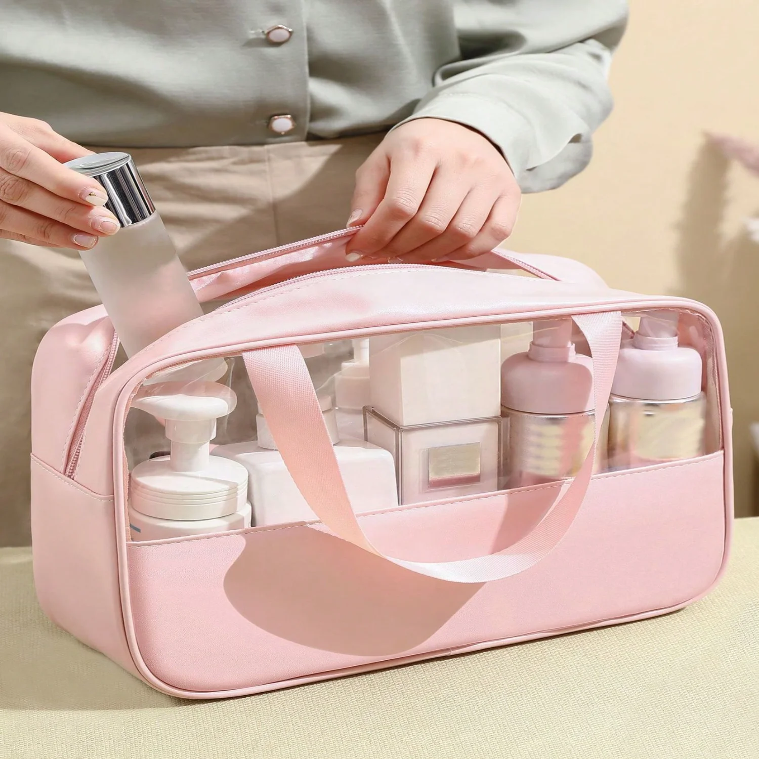 Women Cosmetic Bag Waterproof Travel Toiletry Organize Pu Make Up Bag Wash Bag Handbag Makeup Bag Toiletry Bag School Supplies
Women Cosmetic Bag Waterproof Travel Toiletry Organize Pu Make Up Bag Wash Bag Handbag Makeup Bag Toiletry Bag School Supplies