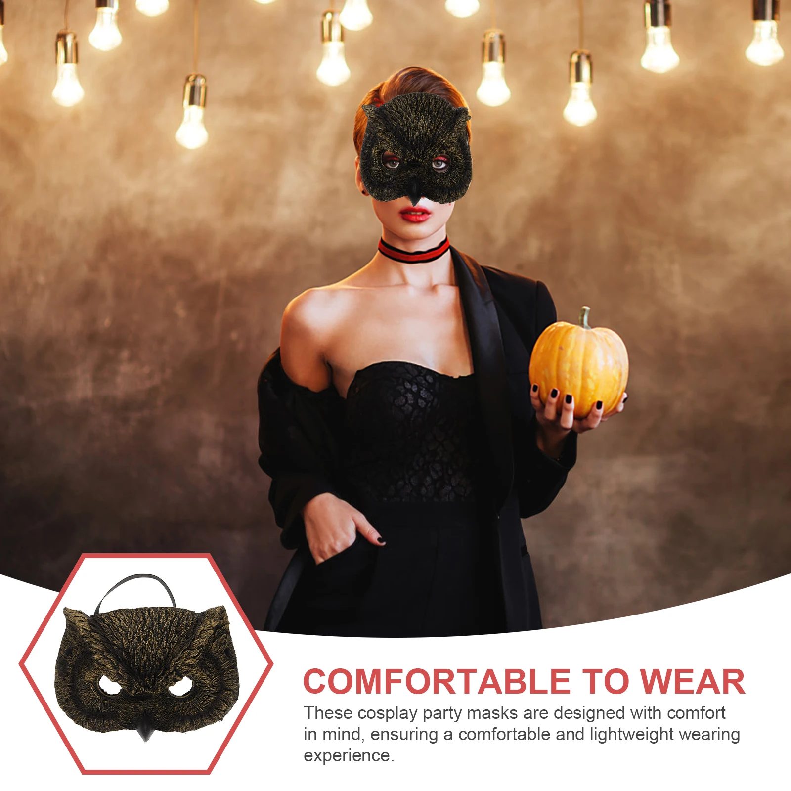 Furry Owl Mask Golden PU Foam Masquerade Masks for Halloween Adult Cosplay Lightweight Comfortable Shape Decor Party
Furry Owl Mask Golden PU Foam Masquerade Masks for Halloween Adult Cosplay Lightweight Comfortable Shape Decor Party