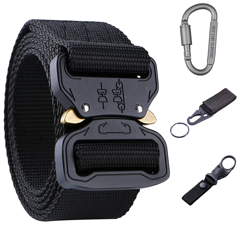 Tactical Belt Quick Release - Nylon Webbed Combat Belt for Outdoor Training, Adjustable Molle-Compatible Military Gear 
Tactical Belt Quick Release - Nylon Webbed Combat Belt for Outdoor Training, Adjustable Molle-Compatible Military Gear
