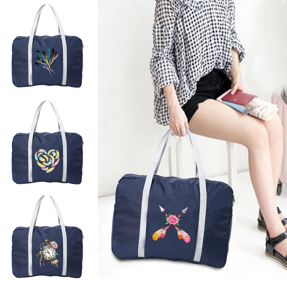 Fashion Feather Pattern Unisex Folding Bag Portable Waterproof Bag New Large Storage Bag
Fashion Feather Pattern Unisex Folding Bag Portable Waterproof Bag New Large Storage Bag