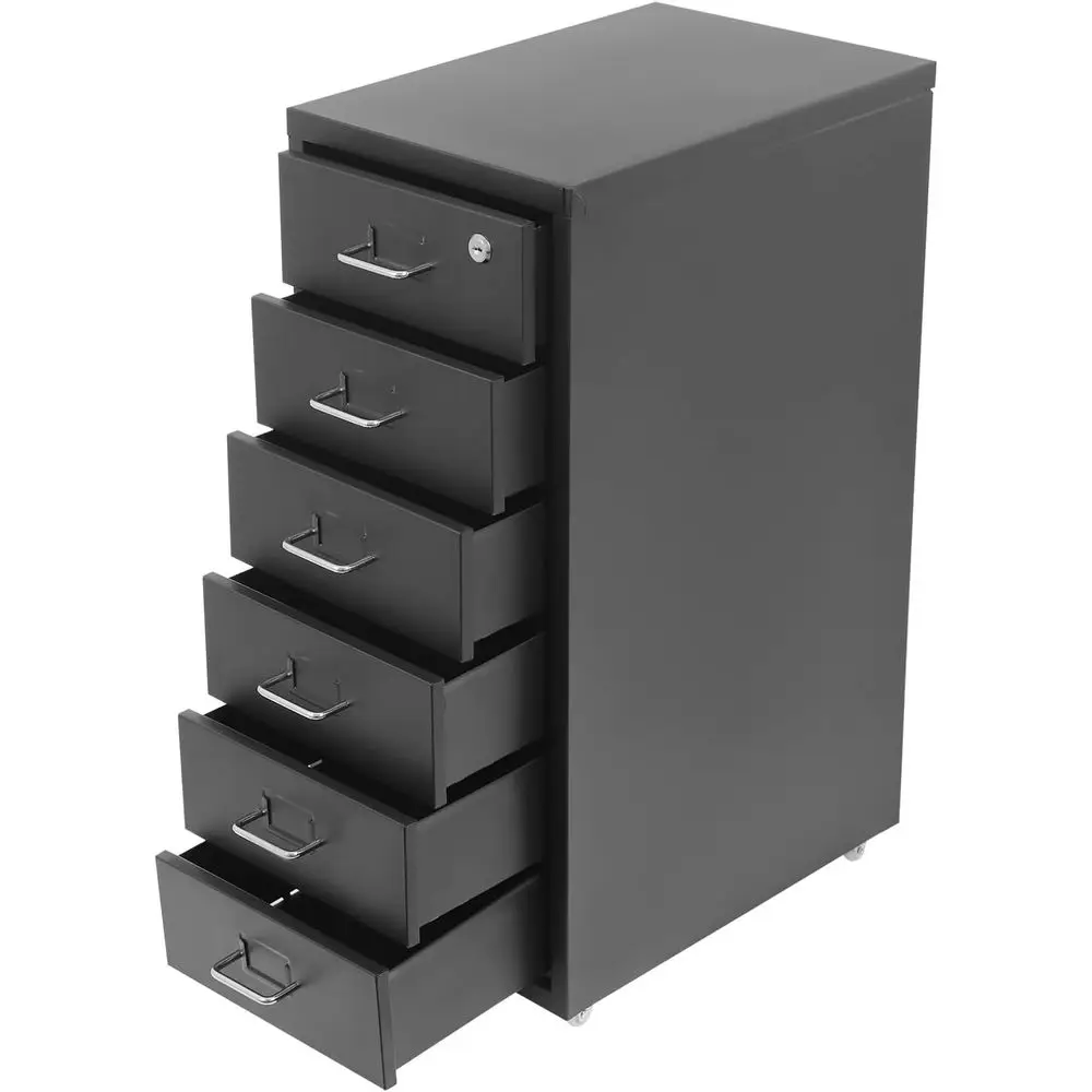 Mobile Metal Filing Cabinet with Lock and Wheels, Black, 11x16x27 inches
Mobile Metal Filing Cabinet with Lock and Wheels, Black, 11x16x27 inches