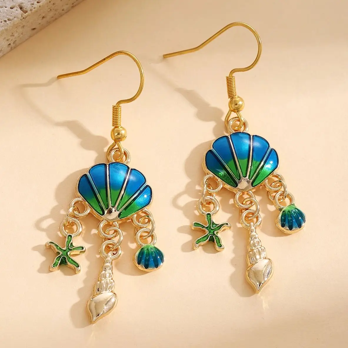 Starfish Shell Earrings for Women 18K Gold Plated Stainless Steel Summer Beach Jewelry Gift, Dangle Drop Holiday Earrings
Starfish Shell Earrings for Women 18K Gold Plated Stainless Steel Summer Beach Jewelry Gift, Dangle Drop Holiday Earrings