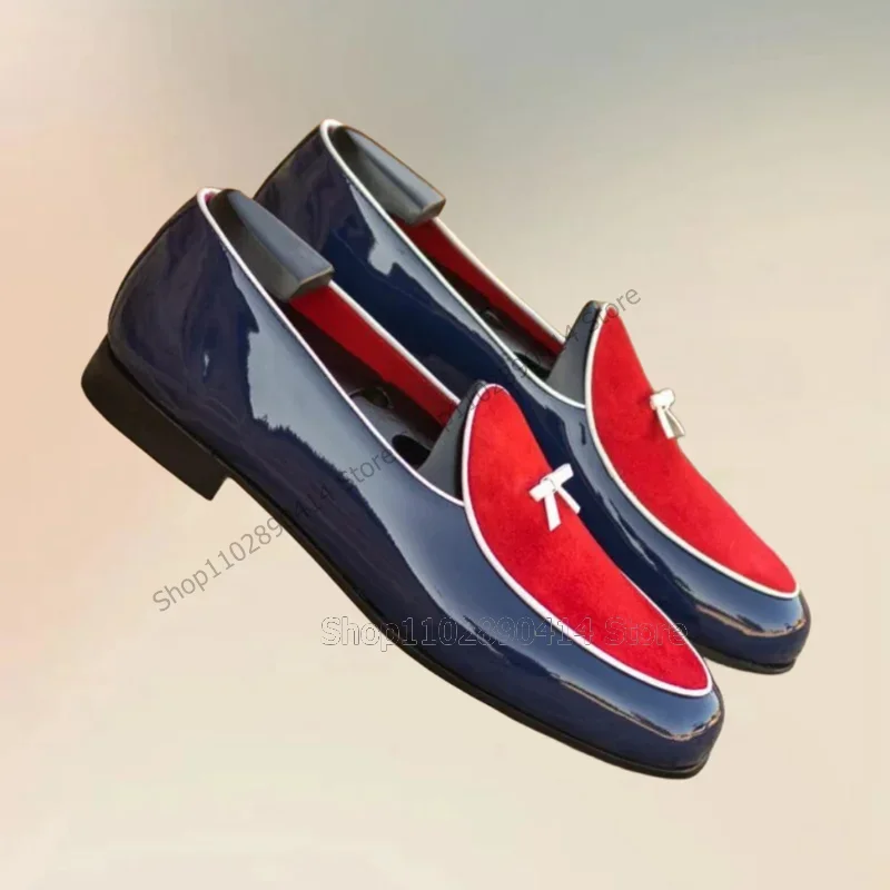Red Blue Patchwork Patent Leather Bow Knot Loafers Fashion Slip On Men Shoes Luxurious Handmade Office Banquet Men Causal Shoes
Red Blue Patchwork Patent Leather Bow Knot Loafers Fashion Slip On Men Shoes Luxurious Handmade Office Banquet Men Causal Shoes