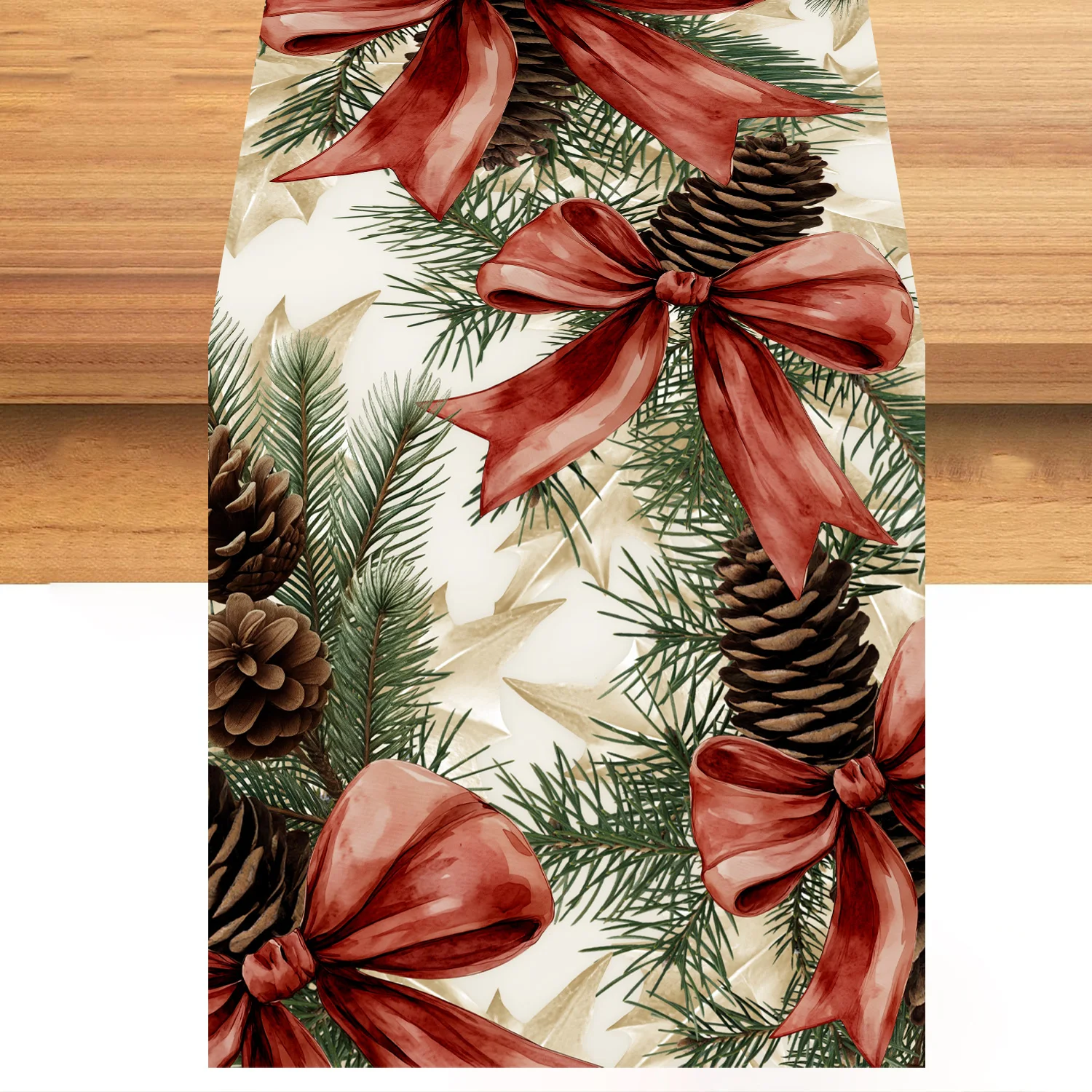 1Pcs Christmas Red Bow and Pinecone Polyester/linen Table Runner Cloth for Winter Xmas flower Table Runners Xmas Decor
1Pcs Christmas Red Bow and Pinecone Polyester/linen Table Runner Cloth for Winter Xmas flower Table Runners Xmas Decor