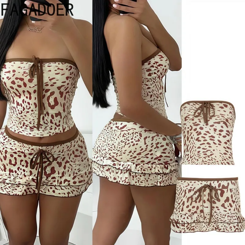 FAGADOER Sexy Leopard Print Two Piece Outfits Woman Sleeveless Backless Crop Top and Pleated Skirt Female Streetwear Clothing
FAGADOER Sexy Leopard Print Two Piece Outfits Woman Sleeveless Backless Crop Top and Pleated Skirt Female Streetwear Clothing