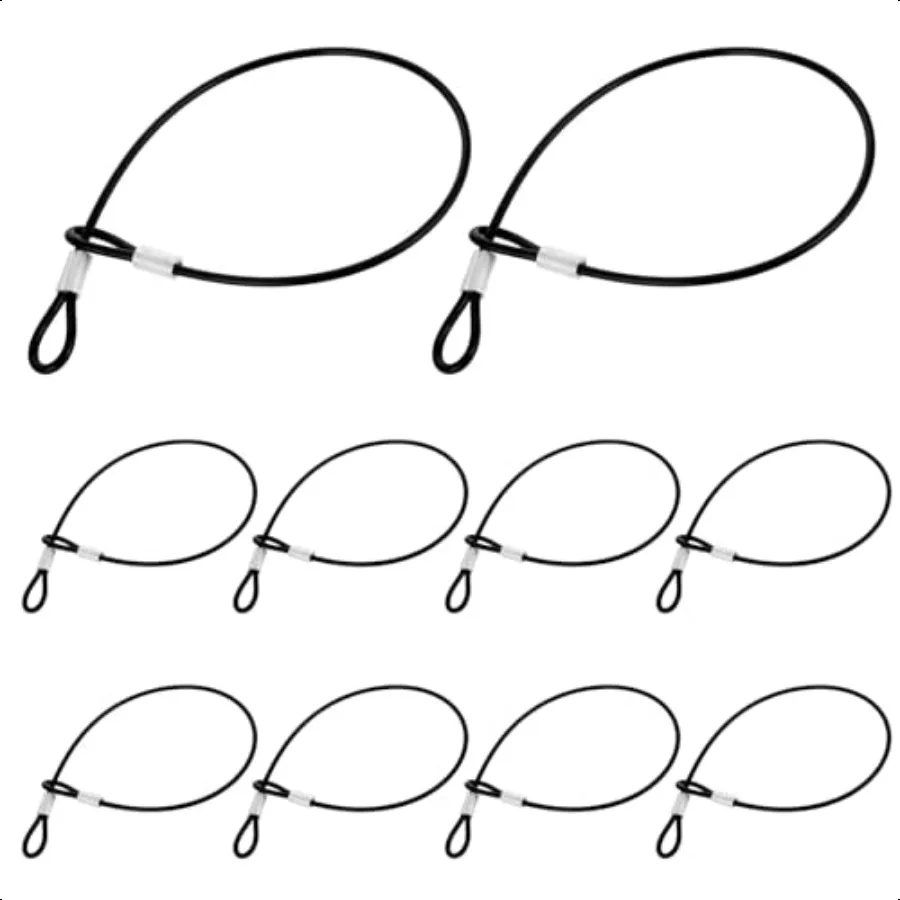 10PCS Stainl Steel Cable with Loops 12 Inch 2mm Security Cable Short Wire Lock Cable Lanyard Chain Link Lock Vinyl Coated Thin
10PCS Stainl Steel Cable with Loops 12 Inch 2mm Security Cable Short Wire Lock Cable Lanyard Chain Link Lock Vinyl Coated Thin