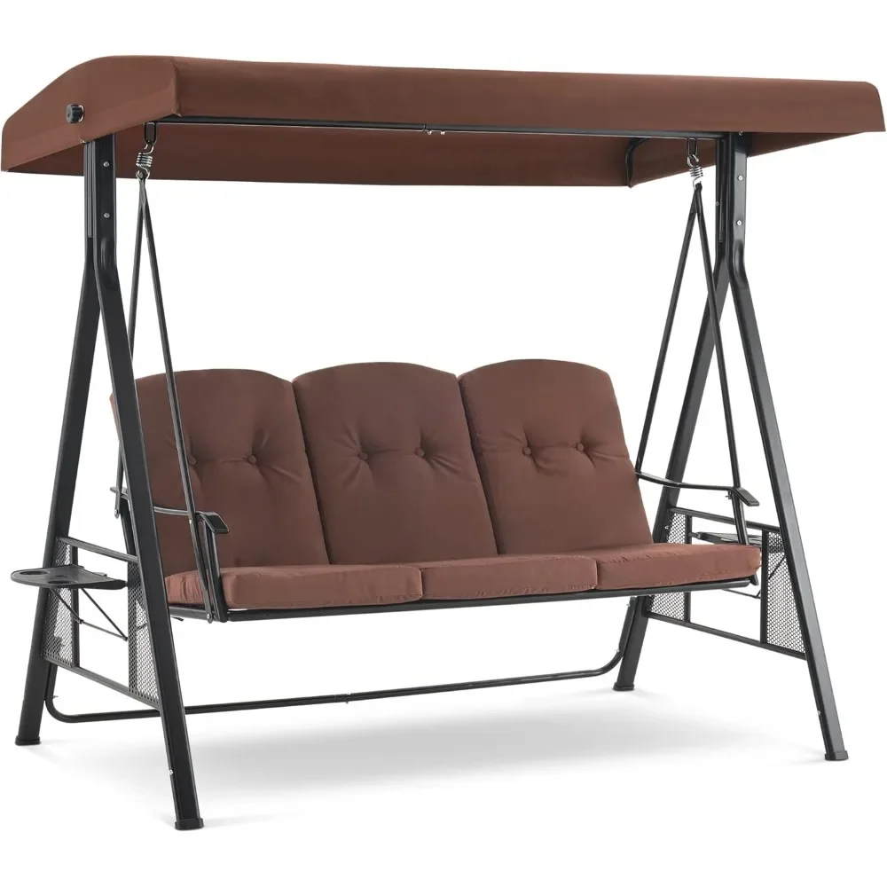 3 Seat Patio Swings with Canopy, Outdoor Porch Swing Chair with Stand, Adjustable Canopy Swing Sets for Backyard, Poolside
3 Seat Patio Swings with Canopy, Outdoor Porch Swing Chair with Stand, Adjustable Canopy Swing Sets for Backyard, Poolside