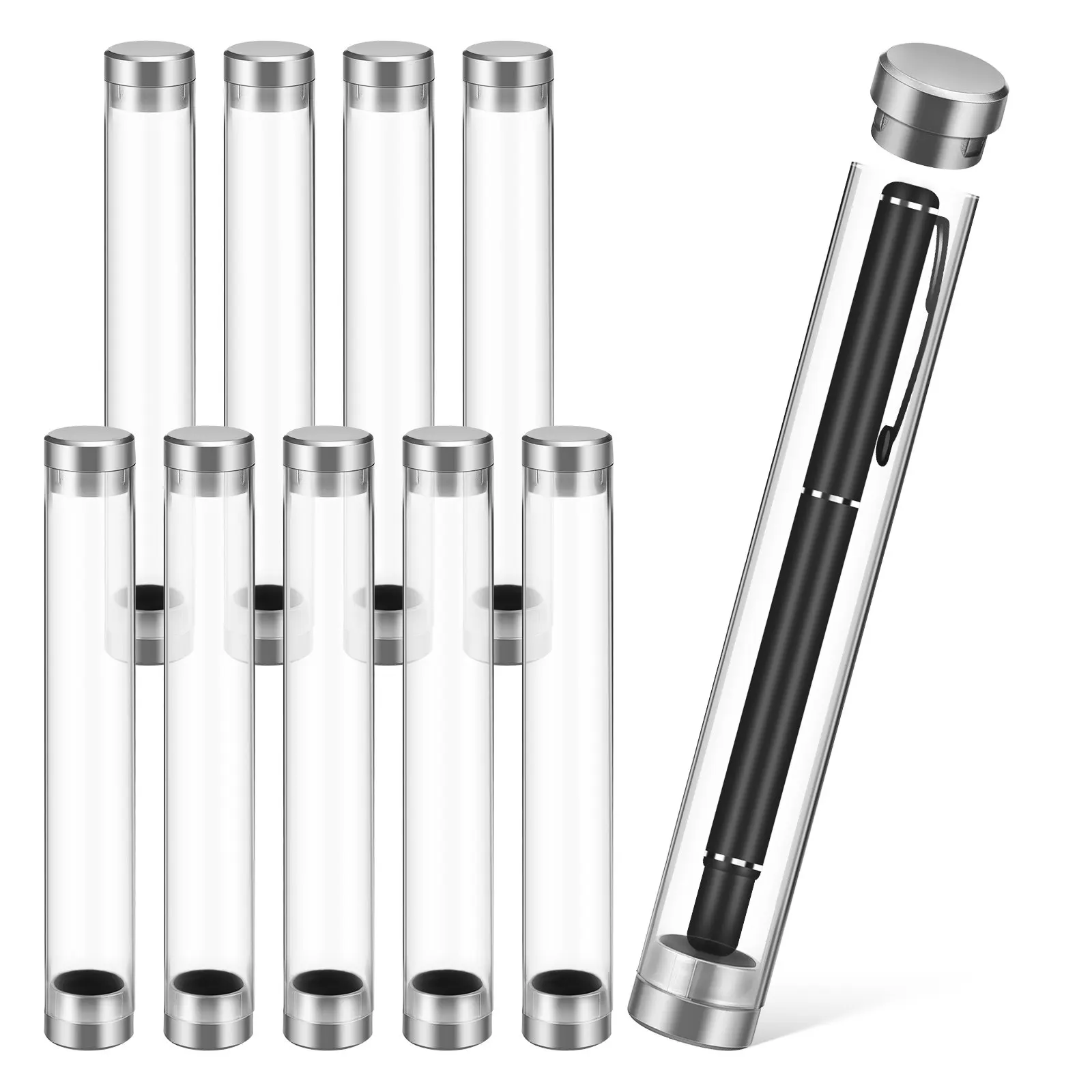 10Pcs Cylinder Tube Pencil Cases Clear Acrylic Single Pen Storage Display Box for Home Office Single Pen Holder
10Pcs Cylinder Tube Pencil Cases Clear Acrylic Single Pen Storage Display Box for Home Office Single Pen Holder