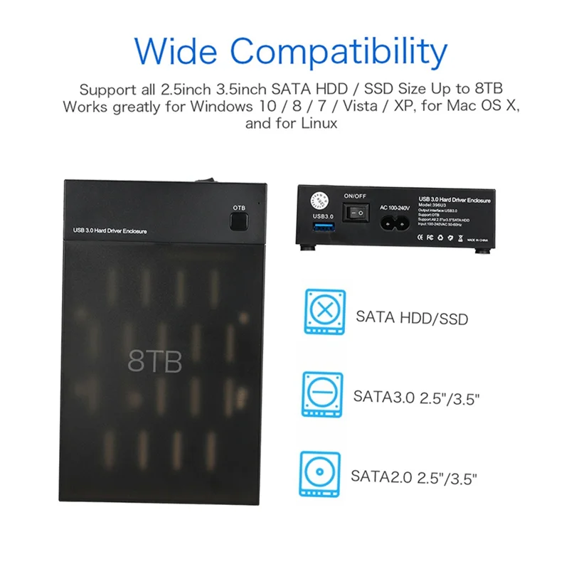 Корпус жесткого диска SATA 2,5 дюйма 3,5 дюйма USB 3.0 для корпуса SSD с поддержкой UASP OTB One Touch Резервная вилка стандарта Великобритании
Корпус жесткого диска SATA 2,5 дюйма 3,5 дюйма USB 3.0 для корпуса SSD с поддержкой UASP OTB One Touch Резервная вилка стандарта Великобритании