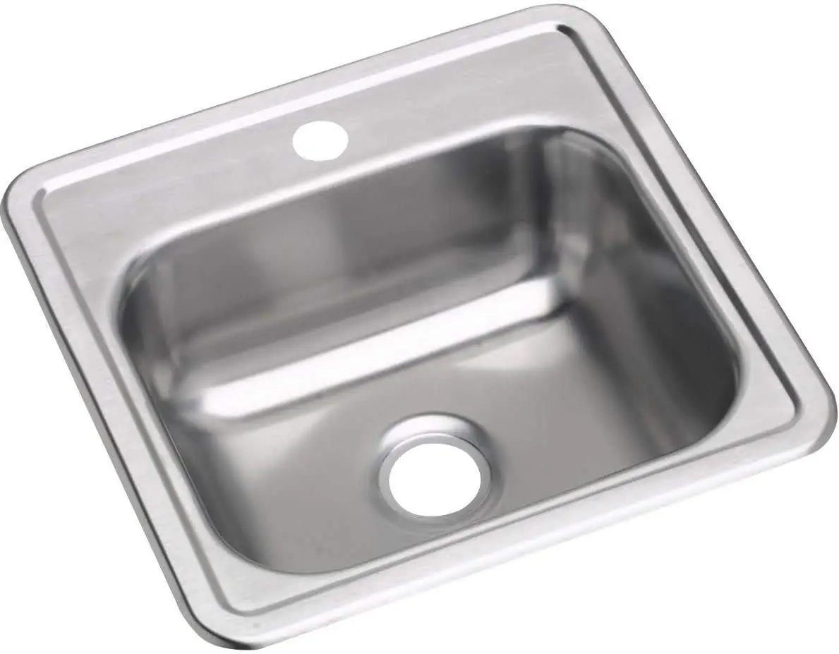 D11515 Dayton 15" Drop In Single Basin Stainless Steel Kitchen Sink - 1 Faucet Hole
D11515 Dayton 15" Drop In Single Basin Stainless Steel Kitchen Sink - 1 Faucet Hole