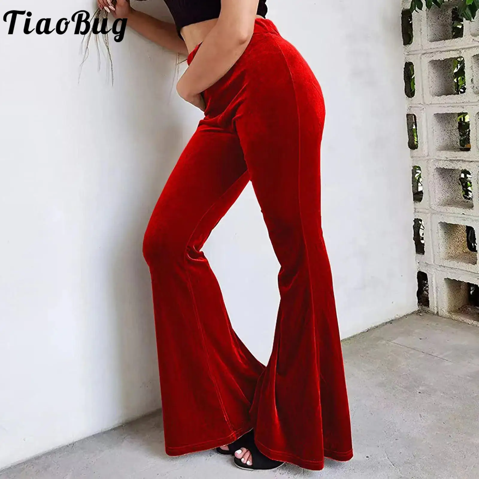 2024 Womens Velvet Flared Pants Casual Solid Color High Waist Elastic Waistband Bell-Bottomed Trousers Streetwear for Yoga Club
2024 Womens Velvet Flared Pants Casual Solid Color High Waist Elastic Waistband Bell-Bottomed Trousers Streetwear for Yoga Club