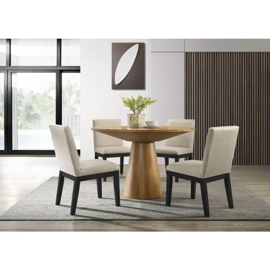 Jasper Driftwood Finish 5 Piece 47 Wide Contemporary Round Dining Table Set with Black Finish Chairs
Jasper Driftwood Finish 5 Piece 47 Wide Contemporary Round Dining Table Set with Black Finish Chairs