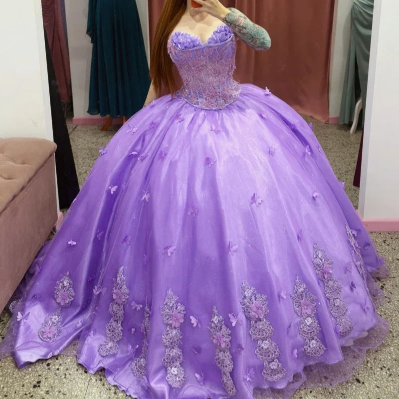 Purple Quinceanera Dresses Off the Shoulder Glitter 3D Flower Decal Long tail Bow Vestido De 15 Quinceanera Customize
Purple Quinceanera Dresses Off the Shoulder Glitter 3D Flower Decal Long tail Bow Vestido De 15 Quinceanera Customize