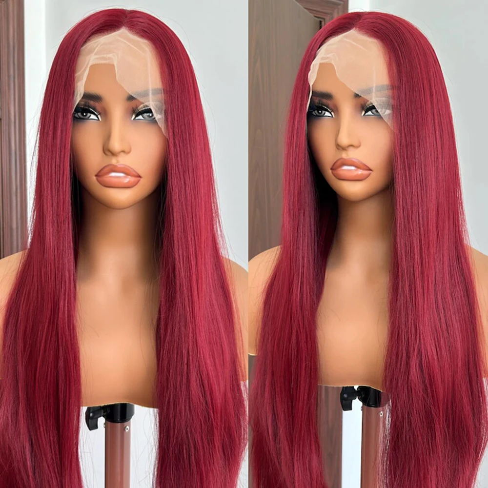 Red Straight Wig Lace Front Wig 13x4 Synthetic Long Silky Straight Wigs for Women Middle Part Natural Hairline Daily Cosplay
Red Straight Wig Lace Front Wig 13x4 Synthetic Long Silky Straight Wigs for Women Middle Part Natural Hairline Daily Cosplay