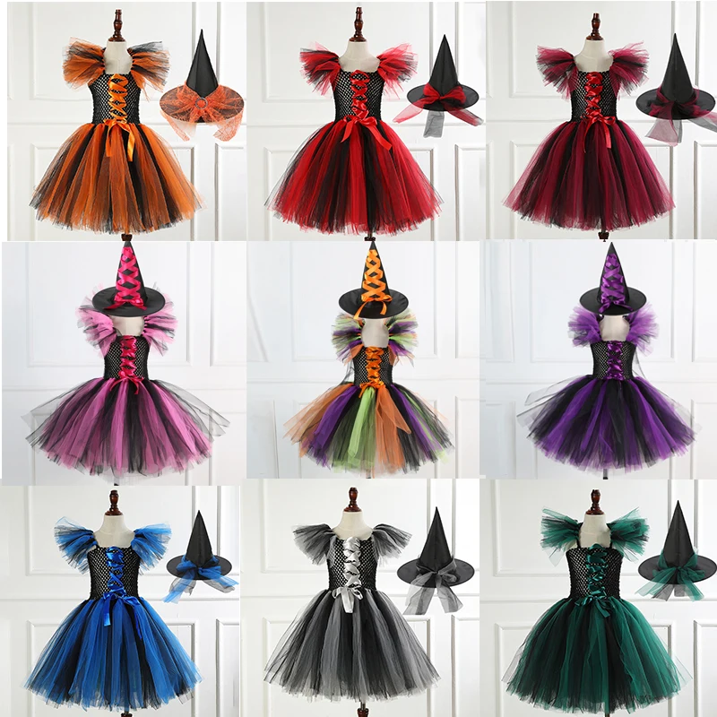2025 Halloween Cosplay Witch Costume For Kids Girls Children Witch Dress Mesh Clothes Carnival Party Witch Broom Hat Outfits 12T
2025 Halloween Cosplay Witch Costume For Kids Girls Children Witch Dress Mesh Clothes Carnival Party Witch Broom Hat Outfits 12T
