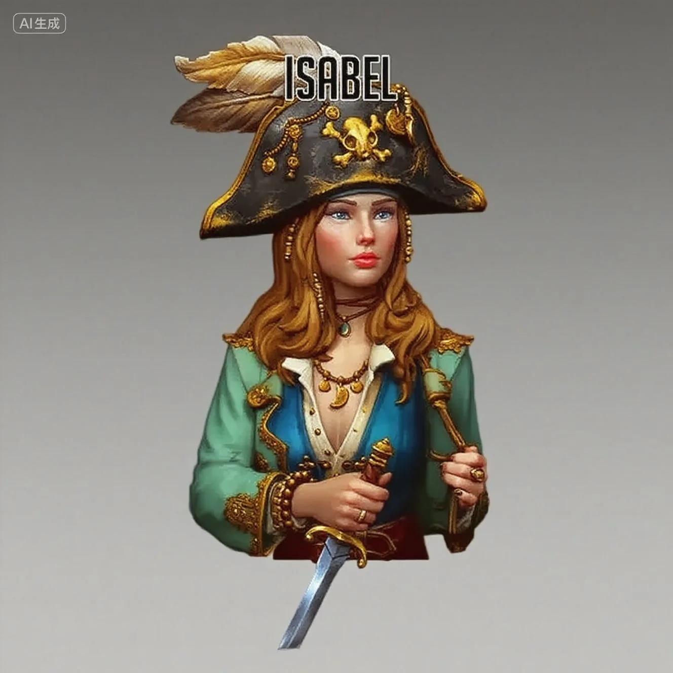 1/12 Resin model kit, half body portrait of female captain, assembled and colored by herself A-2083
1/12 Resin model kit, half body portrait of female captain, assembled and colored by herself A-2083