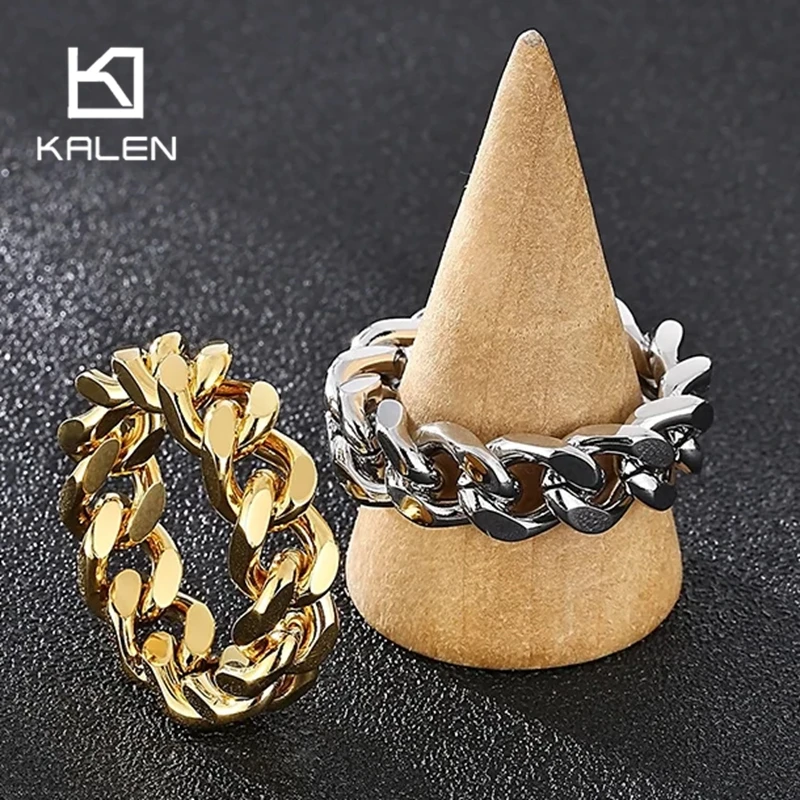 Kalen Smooth 8/9mm High-Quality Stainless Steel Cuban Link Rings for Men Multicolor Couple Anillos Trend Jewelry Bicycle Chain
Kalen Smooth 8/9mm High-Quality Stainless Steel Cuban Link Rings for Men Multicolor Couple Anillos Trend Jewelry Bicycle Chain