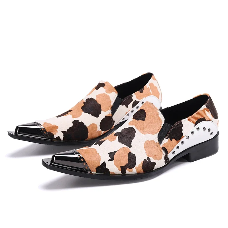 Fashion Dairy Cattle Multicolor Metal Pointed Toe Men Casual Shoes Party Prom Slip on Dress Shoes Man Big Size Cow Leather shoes
Fashion Dairy Cattle Multicolor Metal Pointed Toe Men Casual Shoes Party Prom Slip on Dress Shoes Man Big Size Cow Leather shoes