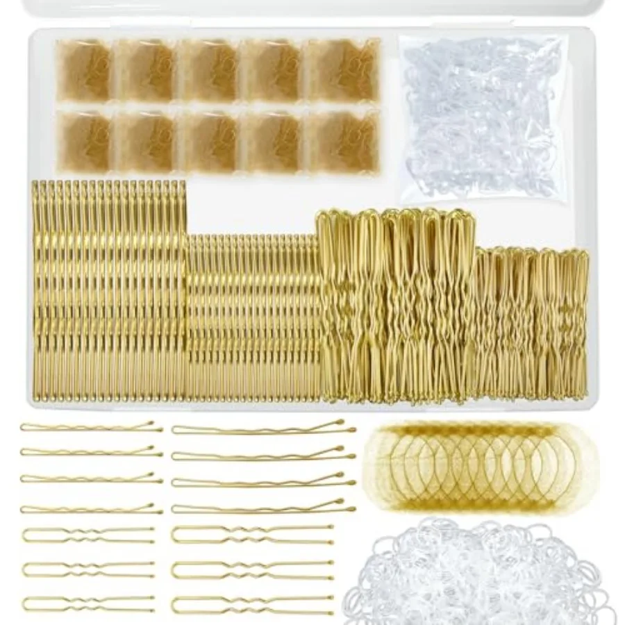 510PCS Blonde Bobby Pins Hair Pins Kit with Hair Net, Includes 100 Bobby Pins for Women, 100 U Shaped Buns Hair Clips, 300 Hair
510PCS Blonde Bobby Pins Hair Pins Kit with Hair Net, Includes 100 Bobby Pins for Women, 100 U Shaped Buns Hair Clips, 300 Hair