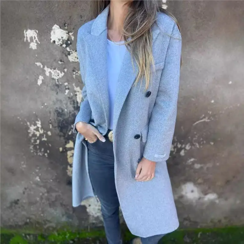 Autumn Winter Long Pure Color Woolen Jaet Button Casual Outerwear for Women Commute Sle PU Material Regular Sve
Autumn Winter Long Pure Color Woolen Jaet Button Casual Outerwear for Women Commute Sle PU Material Regular Sve
