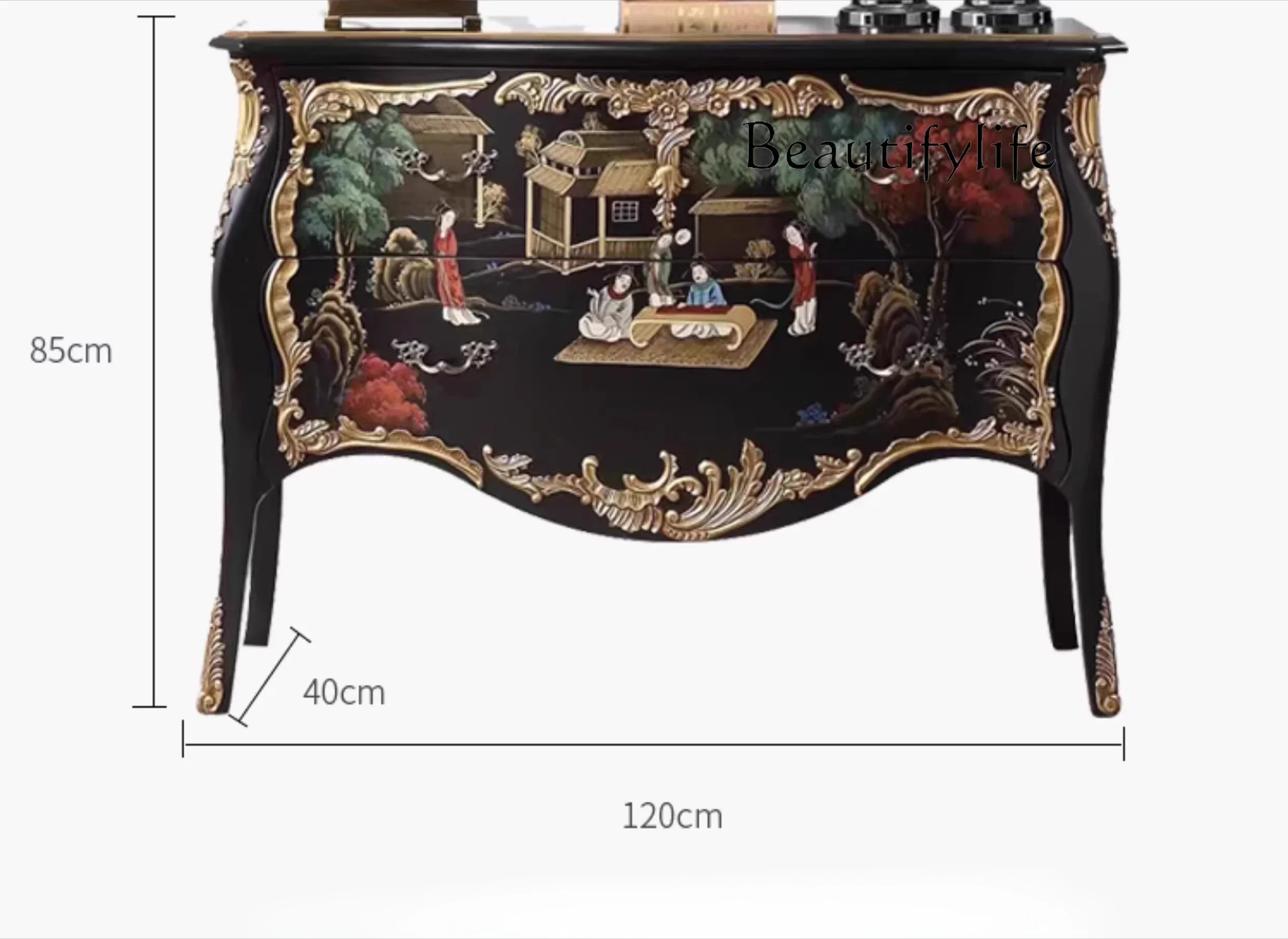 N European solid wood medium and ancient style entrance cabinet retro palace three-dimensional flower painted decorative cabinet
N European solid wood medium and ancient style entrance cabinet retro palace three-dimensional flower painted decorative cabinet