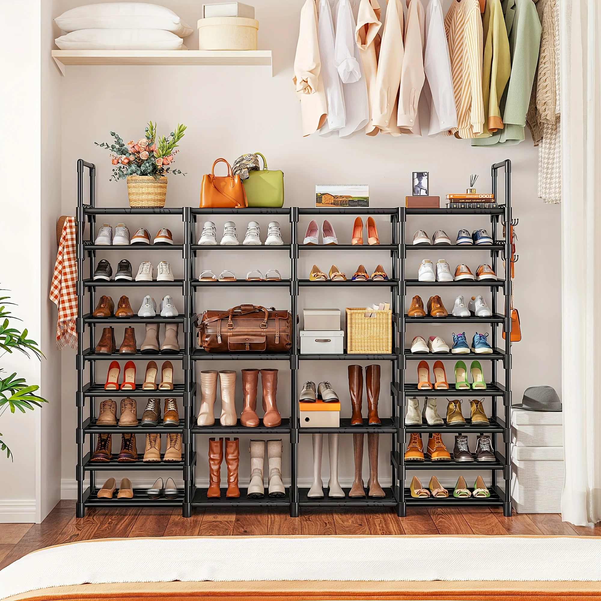 Metal Shoe Rack, Bookshelf, Storage Rack Large Capacity 4 Rows 9 Layers' 48-55 Pairs Of Shoes, Boots Storage Rack, Easy to Assemble, Suitable for Bedroom, Living Room, Entryway, Office
Metal Shoe Rack, Bookshelf, Storage Rack Large Capacity 4 Rows 9 Layers' 48-55 Pairs Of Shoes, Boots Storage Rack, Easy to Assemble, Suitable for Bedroom, Living Room, Entryway, Office