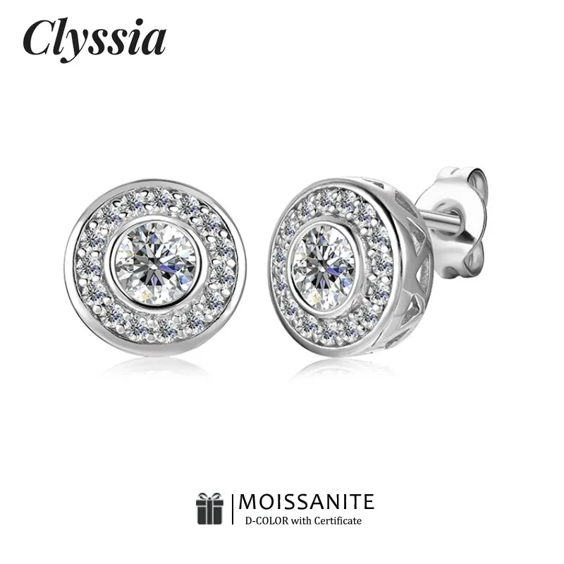 CLYSSIA Men's Trend Circle Moissanite Stone Stud Earrings 18k White Gold Plated Valentine's Father's Day Birthday Party Gift
CLYSSIA Men's Trend Circle Moissanite Stone Stud Earrings 18k White Gold Plated Valentine's Father's Day Birthday Party Gift