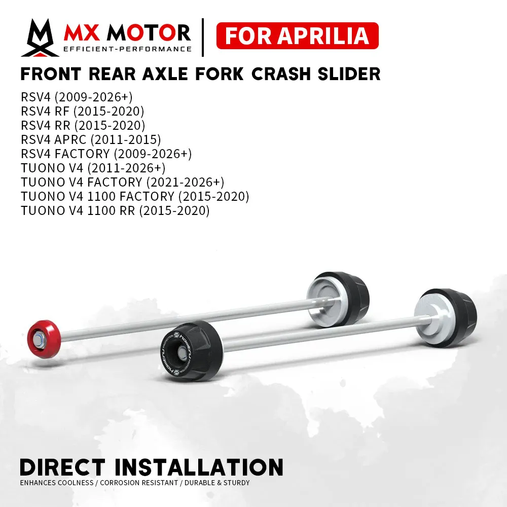 RSV4 2009-2026 Motorcycle Front Rear Axle Fork Crash Slider For Aprilia TUONO V4 1100 RSV4 RR Rocker Arm Anti-collision Slider