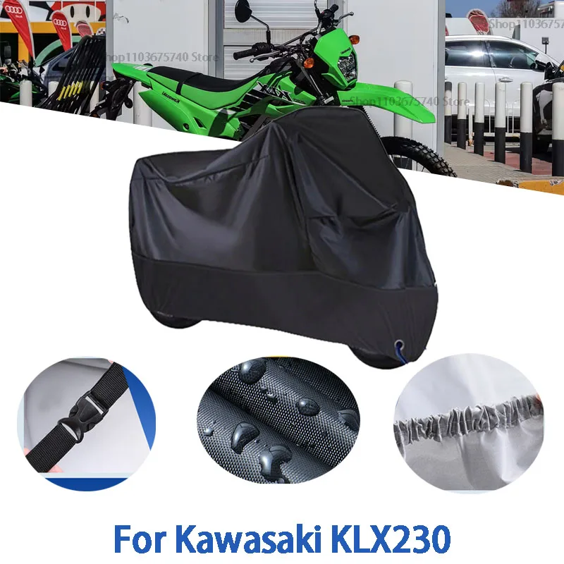Полные чехлы для мотоцикла Kawasaki KLX230, автомобильные чехлы на открытом воздухе, защита от солнца, пыли, без ушей, утолщенные оксфордские чехлы, аксессуары 
Полные чехлы для мотоцикла Kawasaki KLX230, автомобильные чехлы на открытом воздухе, защита от солнца, пыли, без ушей, утолщенные оксфордские чехлы, аксессуары