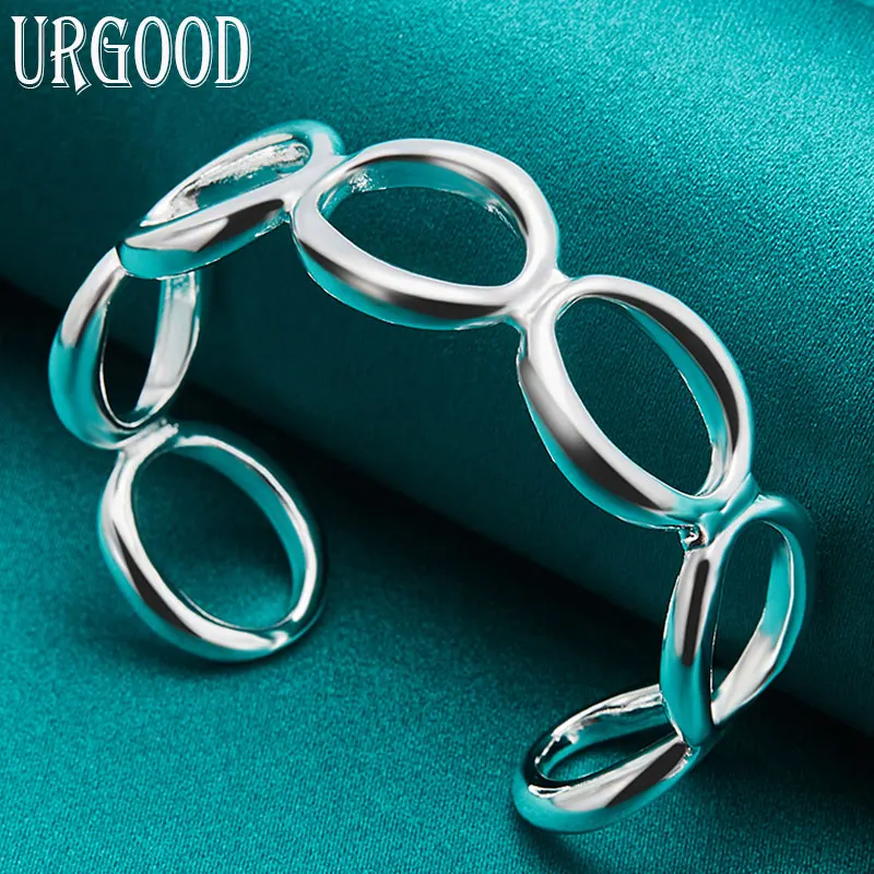 925 Sterling Silver Round Circle Open Bangle For Women Man Party Engagement Wedding Romantic Fashion Jewelry Gift
925 Sterling Silver Round Circle Open Bangle For Women Man Party Engagement Wedding Romantic Fashion Jewelry Gift