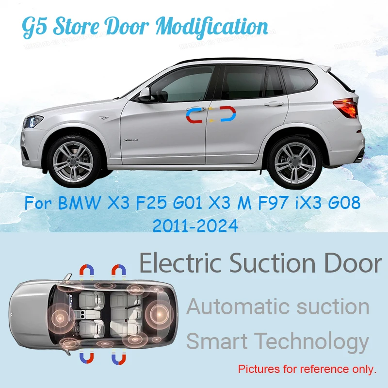 For BMW X3 F25 G01 X3 M F97 iX3 G08 2011-2024 Car Electric Suction Door Power-assisted Closing Door Soft-close Function
For BMW X3 F25 G01 X3 M F97 iX3 G08 2011-2024 Car Electric Suction Door Power-assisted Closing Door Soft-close Function