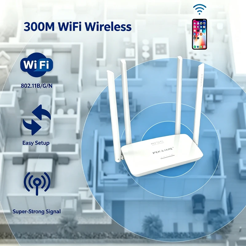 PIX-LINK WR08Q 300Mbps WiFi Router 2.4GHz 4x5dBi Antennas MU-MIMO WPA2 WPS Easy Setup Home Office Wifi Range Extender
PIX-LINK WR08Q 300Mbps WiFi Router 2.4GHz 4x5dBi Antennas MU-MIMO WPA2 WPS Easy Setup Home Office Wifi Range Extender