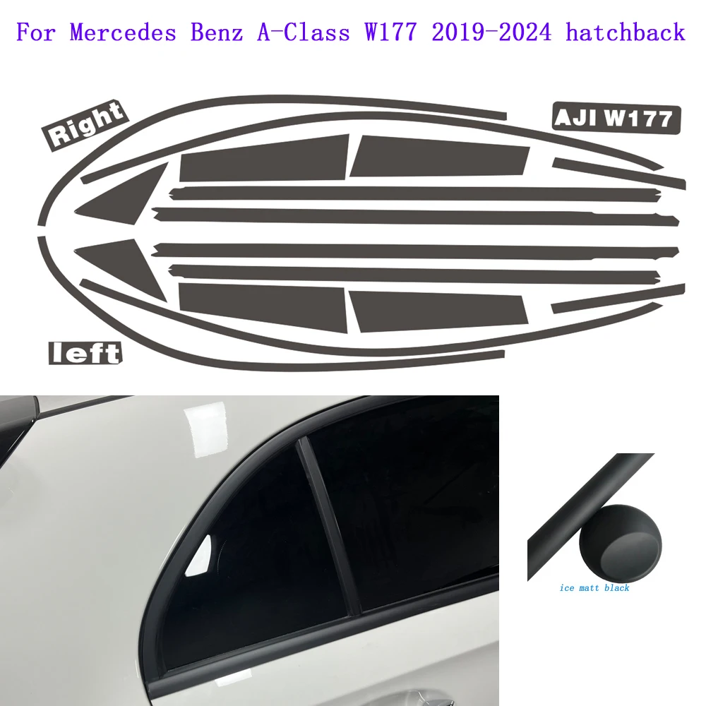 Matte Black PVC Car Window Decorative Strip Sticker for Mercedes Benz A-Class W177 2019-2024 hatch Exterior Protection Accessory
Matte Black PVC Car Window Decorative Strip Sticker for Mercedes Benz A-Class W177 2019-2024 hatch Exterior Protection Accessory