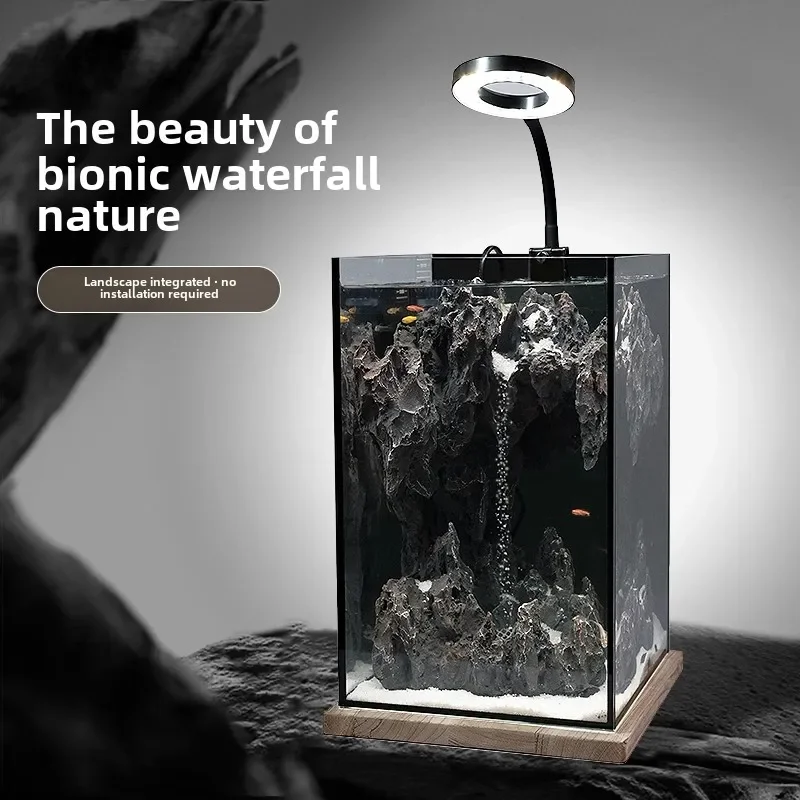 Waterfall Fish Tank Landscaping Ecological Full Set of Small Desktop Living Room Light Luxury Office Ultra-white Glass Tank Home
Waterfall Fish Tank Landscaping Ecological Full Set of Small Desktop Living Room Light Luxury Office Ultra-white Glass Tank Home