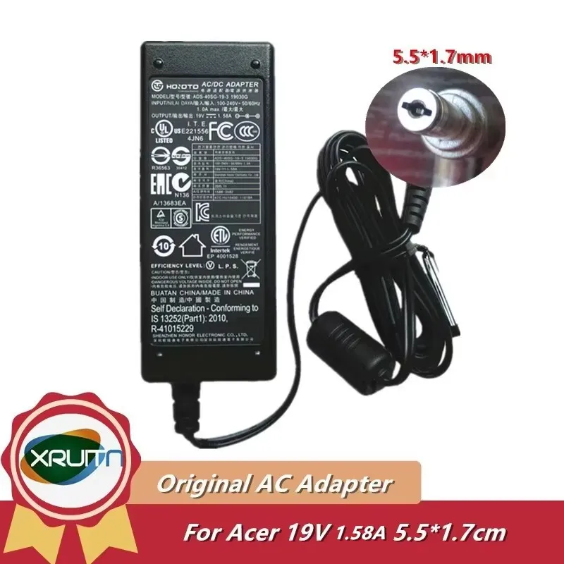Genuine 19V 1.58A ADS-40SG-19-3 APD DA-30D19 AC Power Adapter For ACER S220HQL S190WL LED Monitor Laptop Power Supply Charger
Genuine 19V 1.58A ADS-40SG-19-3 APD DA-30D19 AC Power Adapter For ACER S220HQL S190WL LED Monitor Laptop Power Supply Charger