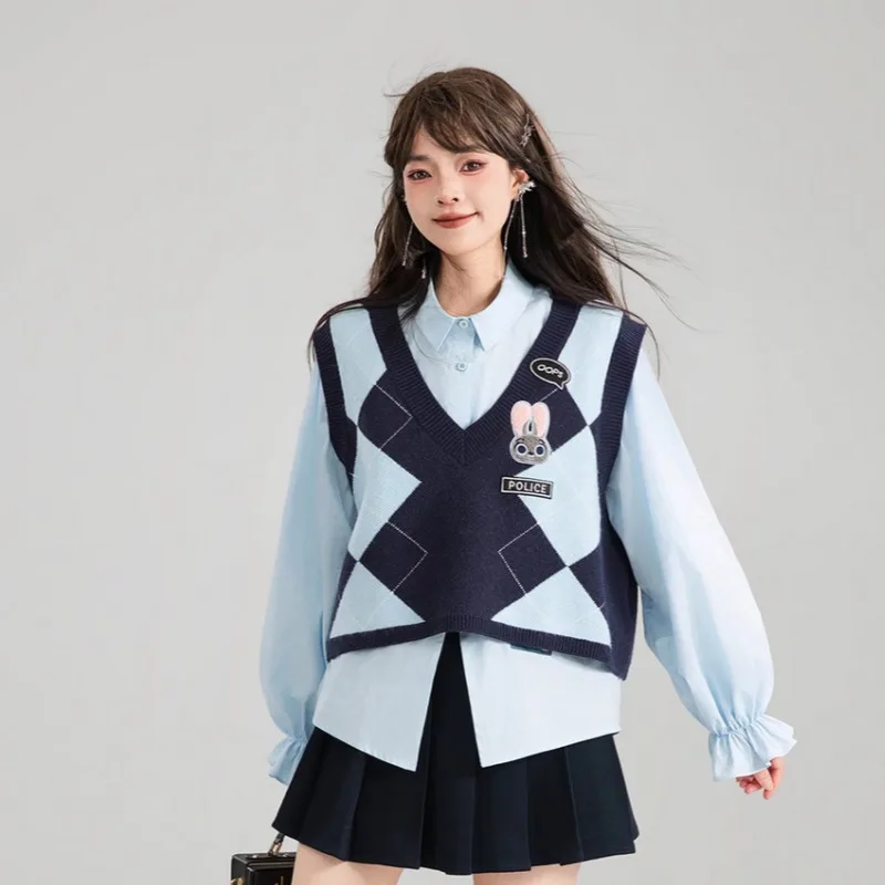 Zootopia Judy Nick жилет с вышивкой в виде ромба вязаный свитер в консервативном стиле многослойный креативный новый стиль кавайный подарок на день рождения милый
Zootopia Judy Nick жилет с вышивкой в виде ромба вязаный свитер в консервативном стиле многослойный креативный новый стиль кавайный подарок на день рождения милый