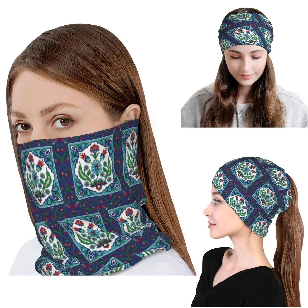 Turkish Tile Pattern Vintage Iznik Cer Bandana Neck Gaiter Face Scarf Multi-use Cycling Scarf Beanies Hat for Men Women Adult
Turkish Tile Pattern Vintage Iznik Cer Bandana Neck Gaiter Face Scarf Multi-use Cycling Scarf Beanies Hat for Men Women Adult