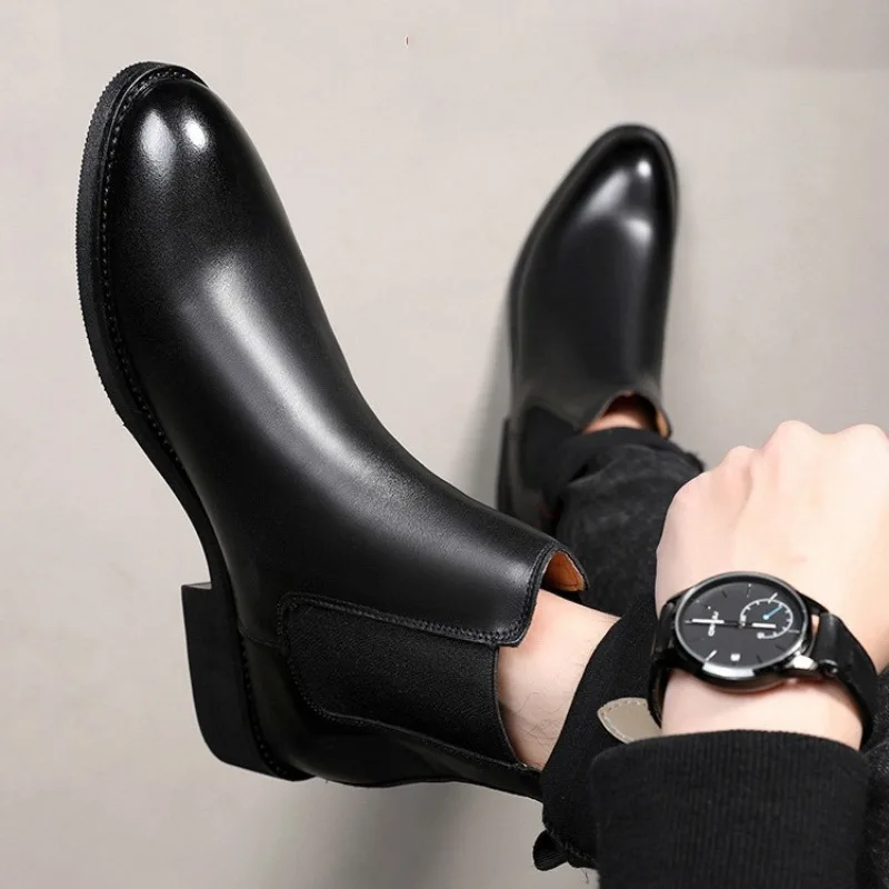 Men's Chelsea Boots British Style Short Boots Classic Business Leather Boot Plush Warm Winter Boots for Men Casual Leather Botas
Men's Chelsea Boots British Style Short Boots Classic Business Leather Boot Plush Warm Winter Boots for Men Casual Leather Botas