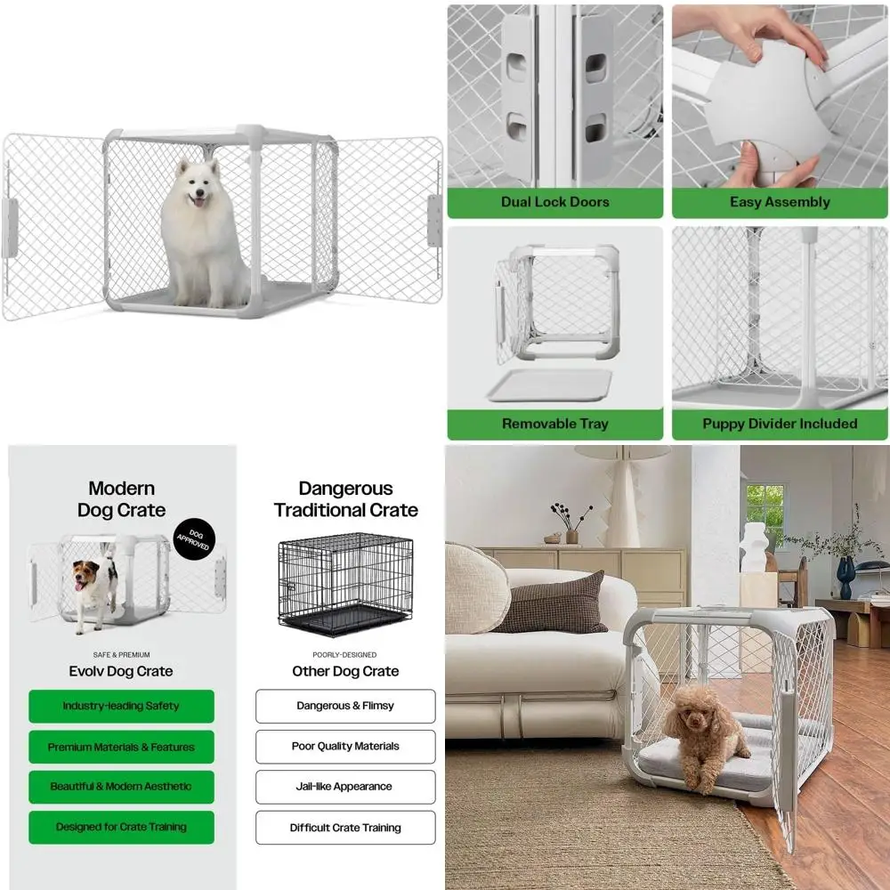 Evolv Dog Crate by DIGGS: Sleek, Durable Kennel with Removable Roof and Modular Features - Secure, Stylish, and User-Friendly
Evolv Dog Crate by DIGGS: Sleek, Durable Kennel with Removable Roof and Modular Features - Secure, Stylish, and User-Friendly
