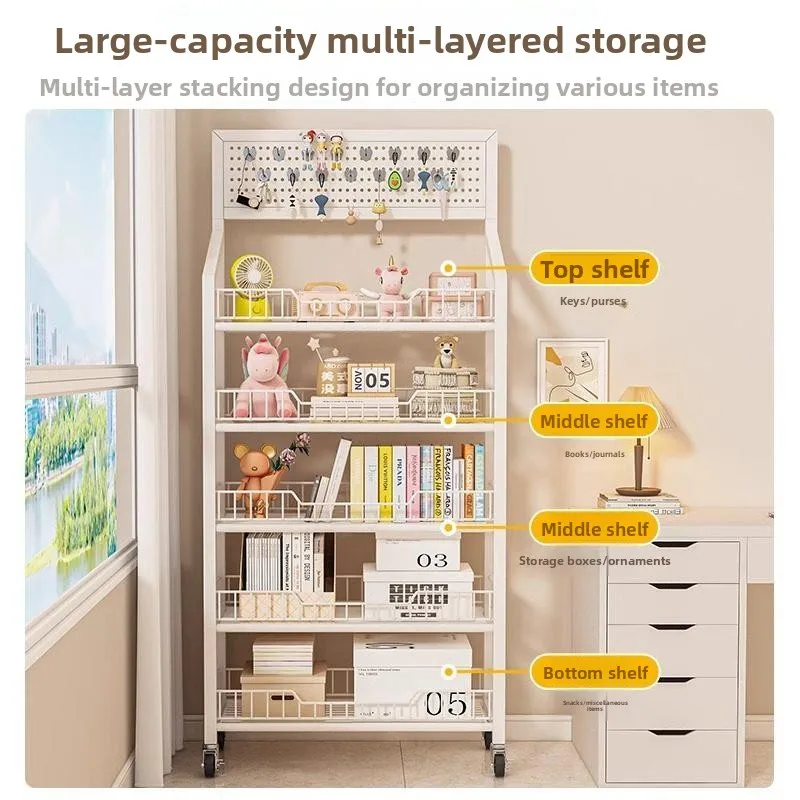 Mobile Freestanding Metal Hole Board Shelf Multi-layer Simple Combination Living Room Storage Rack for Books And Supplies
Mobile Freestanding Metal Hole Board Shelf Multi-layer Simple Combination Living Room Storage Rack for Books And Supplies