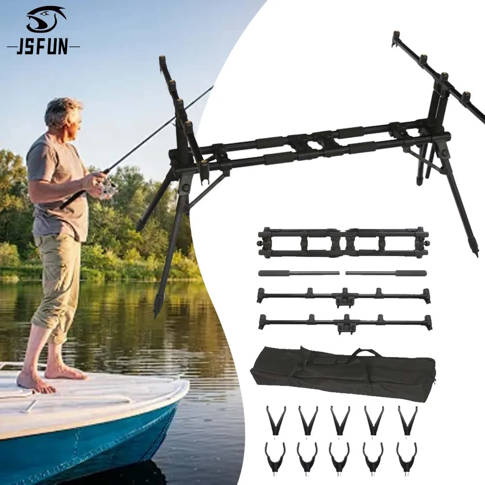 JSFUN Parallel Bar Five Head Turret Carp Fishing Rod Pod Bracket Folding Bracket Rod Bracket Adjustable and Retractable
JSFUN Parallel Bar Five Head Turret Carp Fishing Rod Pod Bracket Folding Bracket Rod Bracket Adjustable and Retractable