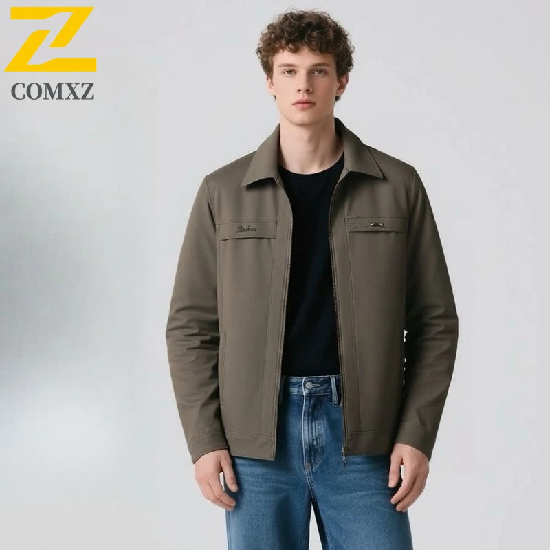 COMXZ Business Casual Men Jacket Stand Collar Motorcycle Jackets Solid Color Work Comfortable Lightweight Autumn Windbreaker
COMXZ Business Casual Men Jacket Stand Collar Motorcycle Jackets Solid Color Work Comfortable Lightweight Autumn Windbreaker