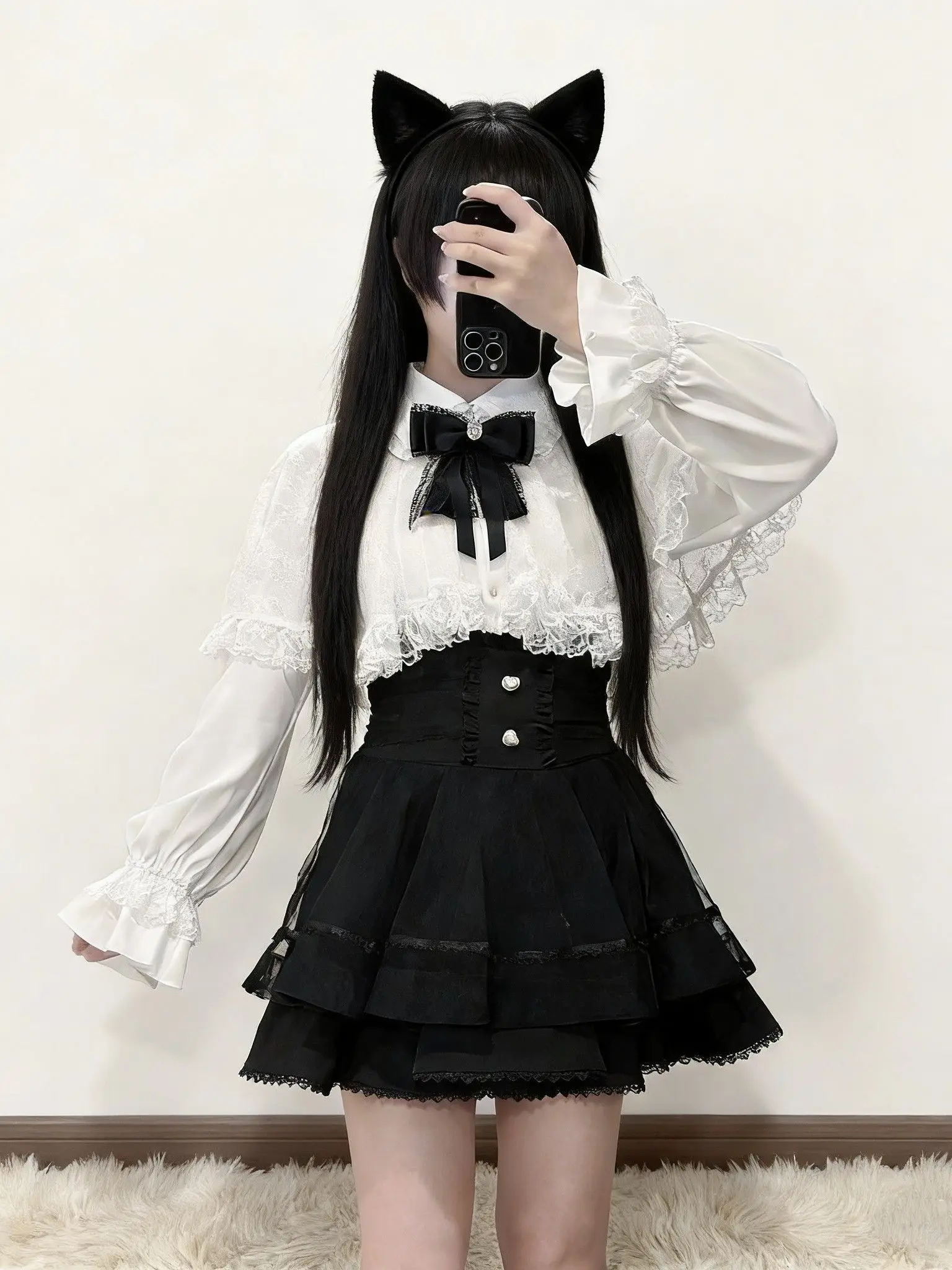 Japanese Sle Lace Outfit Set High Waist Skirt Long Sve irt Dr Daily Lolita Ensemble Two Piece Suit Faionable...
Japanese Sle Lace Outfit Set High Waist Skirt Long Sve irt Dr Daily Lolita Ensemble Two Piece Suit Faionable...