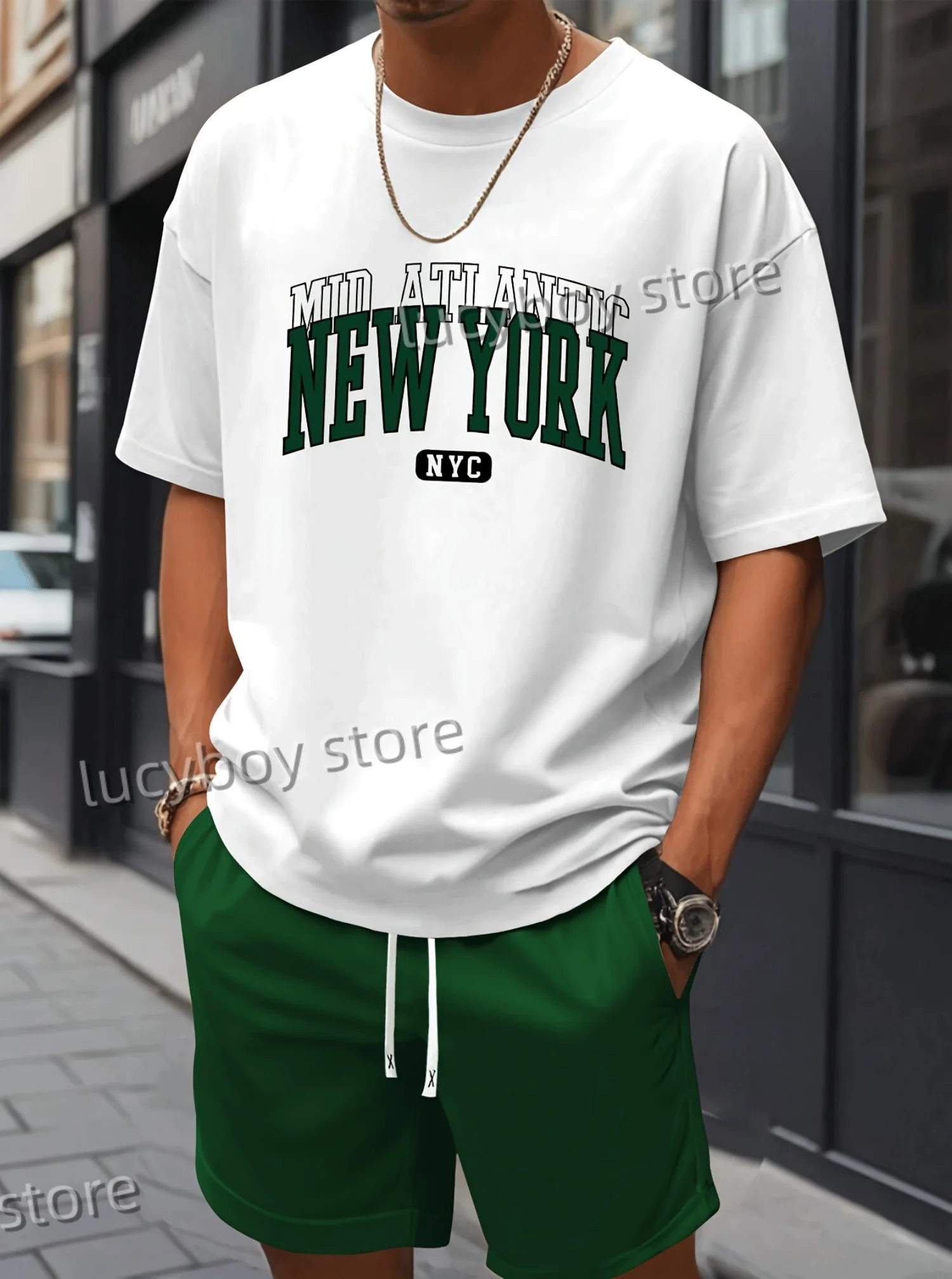 Summer New Men's Tracksuit NEW YORK Printed T-shirt+Shorts Set Sport Outfit Jogging Suit Outdoor Streetwear Oversized Clothes
Summer New Men's Tracksuit NEW YORK Printed T-shirt+Shorts Set Sport Outfit Jogging Suit Outdoor Streetwear Oversized Clothes