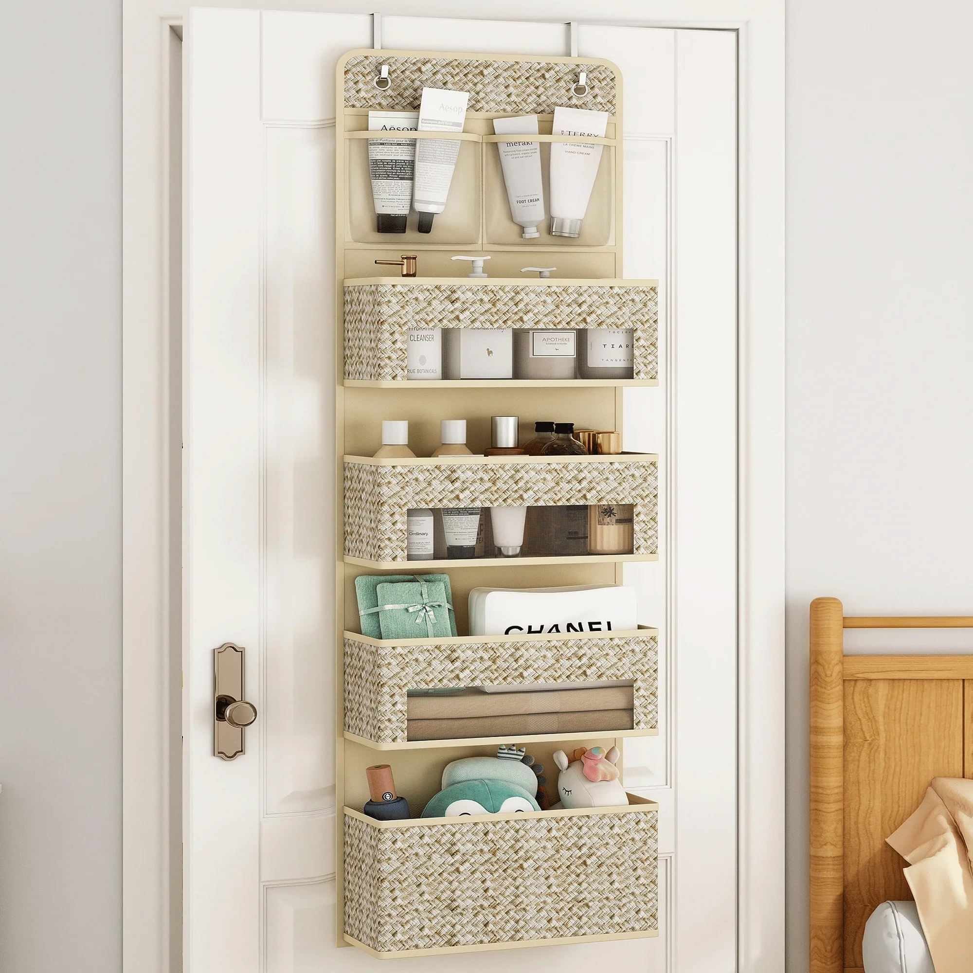 2 Pack 5-Shelf Over The Door Hanging Organizer, 4 Big Pocket Storage with Clear Plastic Pockets, Large Capacity Door Organizer
2 Pack 5-Shelf Over The Door Hanging Organizer, 4 Big Pocket Storage with Clear Plastic Pockets, Large Capacity Door Organizer