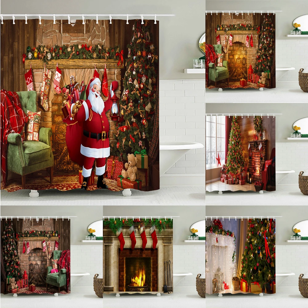 Christmas Tree Printed Bathroom Shower Curtain Santa Claus Waterproof Fabric Bath Curtains Festival Home Decoration Curtain
Christmas Tree Printed Bathroom Shower Curtain Santa Claus Waterproof Fabric Bath Curtains Festival Home Decoration Curtain