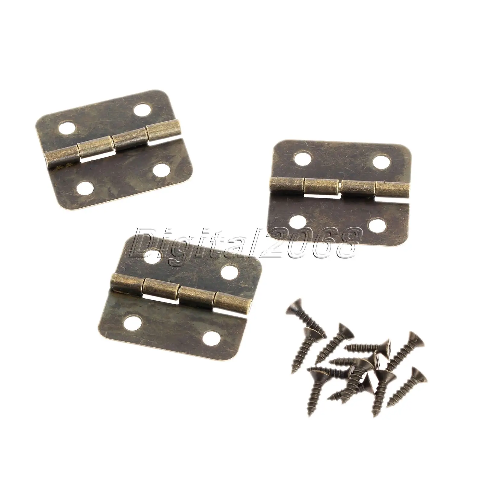 12pcs Antique Brass Mini Hinges Connectors for Cabinet Drawer Crafts Wooden Box Jewelry Gift Case with Mounting Screws 19mm*16mm
12pcs Antique Brass Mini Hinges Connectors for Cabinet Drawer Crafts Wooden Box Jewelry Gift Case with Mounting Screws 19mm*16mm