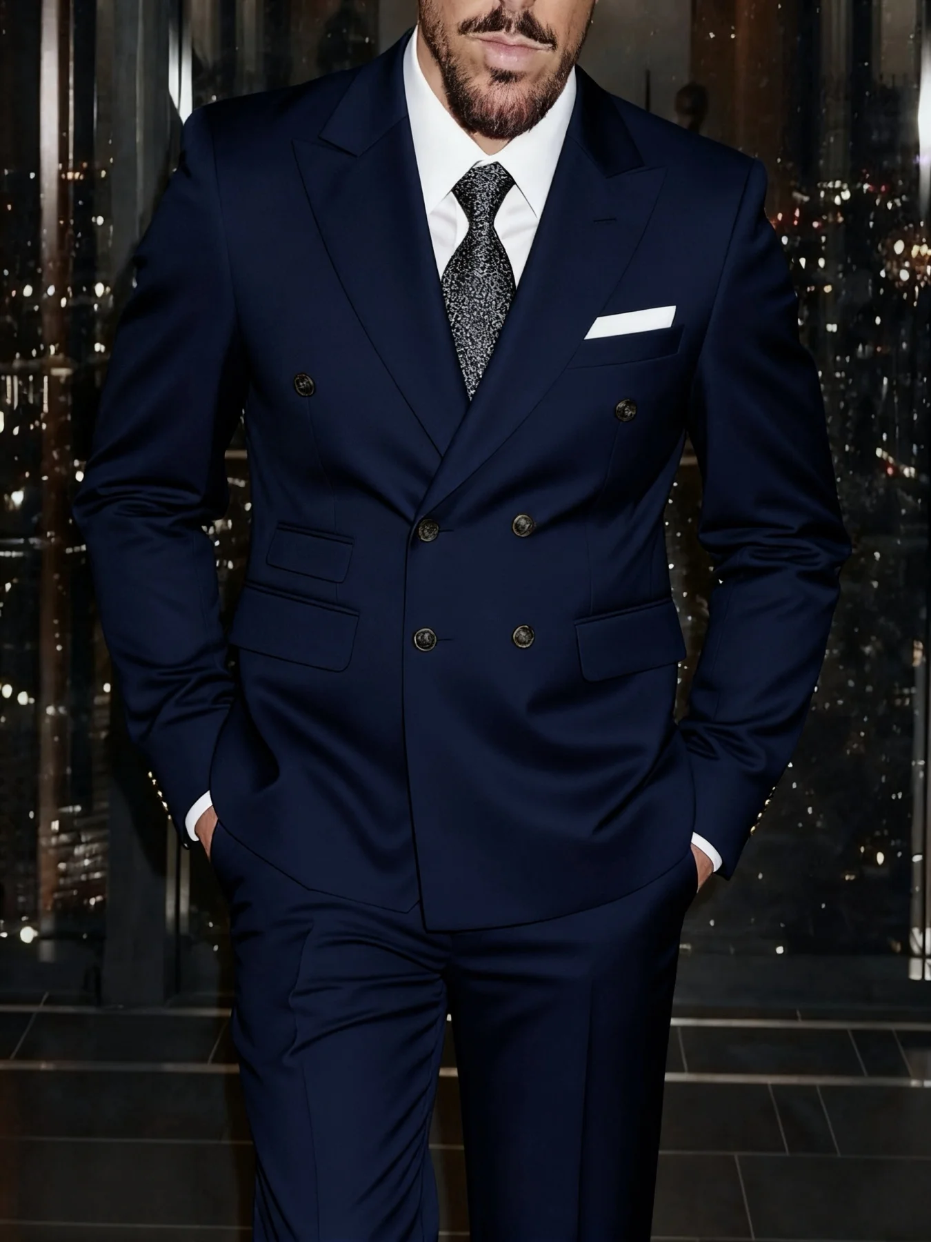 Men's Formal Attire Suit Set Double Breasted Peak Lapel Blazer Pants Elegant Office Party Wedding
Men's Formal Attire Suit Set Double Breasted Peak Lapel Blazer Pants Elegant Office Party Wedding