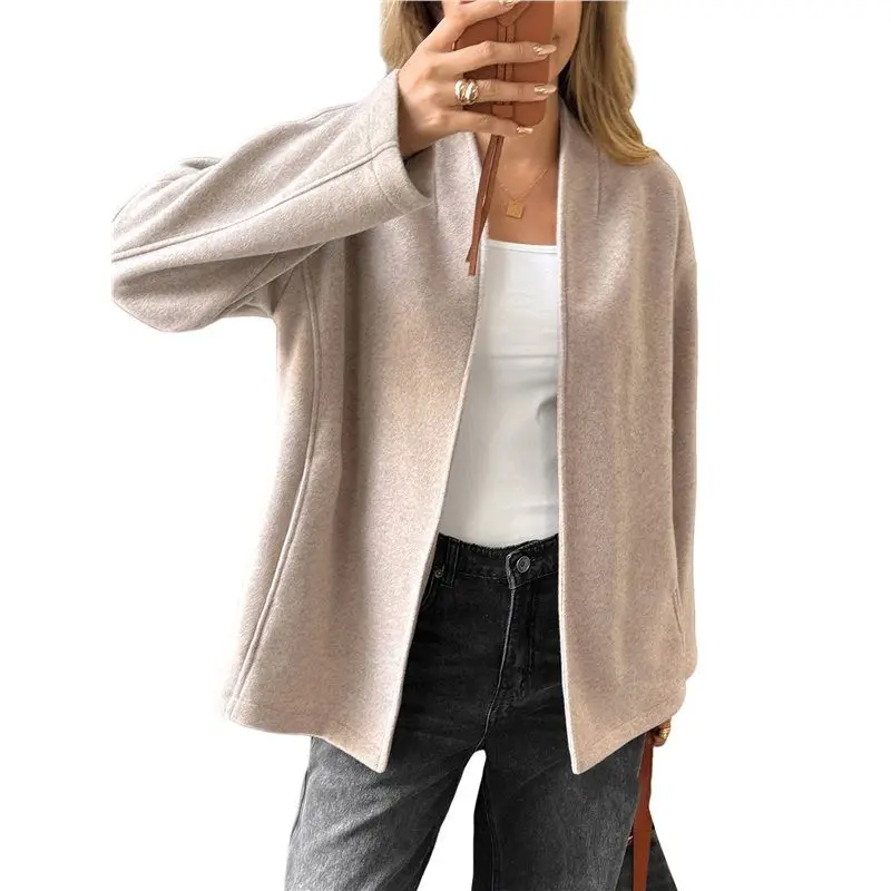 CYL-Wool Coats For Female Fall Winter Casual Open Front Peacoat Trendy Warp Jackets With Belt
CYL-Wool Coats For Female Fall Winter Casual Open Front Peacoat Trendy Warp Jackets With Belt